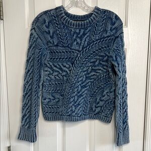 Intermix women’s blue knit sweater braided details size P aka XS